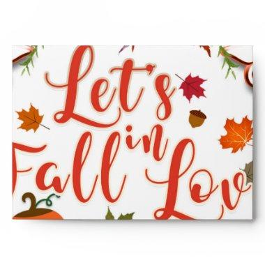 Let's Fall In Love Autumn Floral Bridal Shower Envelope