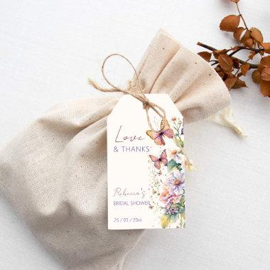 Lifetime of Butterflies floral bridal shower favor Gift Tags