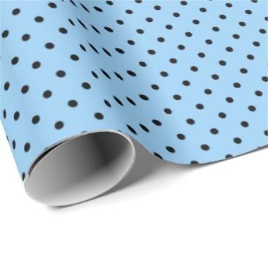 Light Blue | Black Polka Dot Wrapping Paper