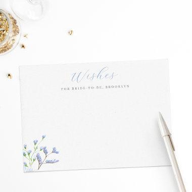 Light Blue Floral Bridal Shower Wishes Invitations