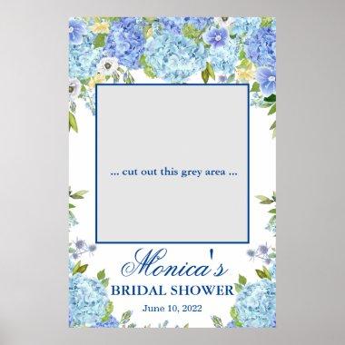 Light Blue Hydrangea Bridal Shower Photo Prop Poster