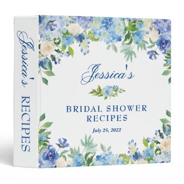 Light Blue Hydrangea Bridal Shower Recipe Binder
