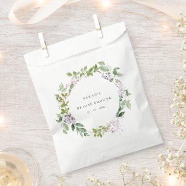 Lilac Floral Wreath Cottage Garden Bridal Shower Favor Bag