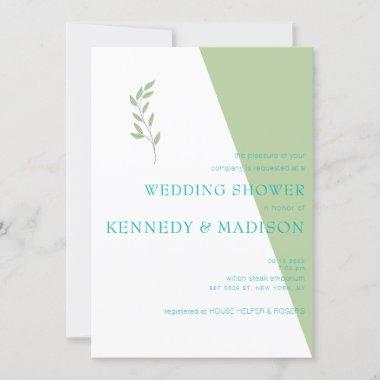 Lime Geometric Magnificent Minimalist Wedding Invitations