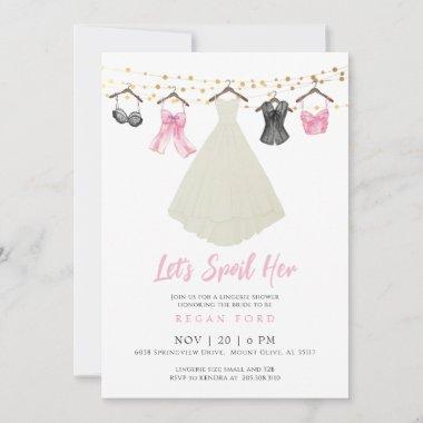 Lingerie Party Invitations with Wedding Dress
