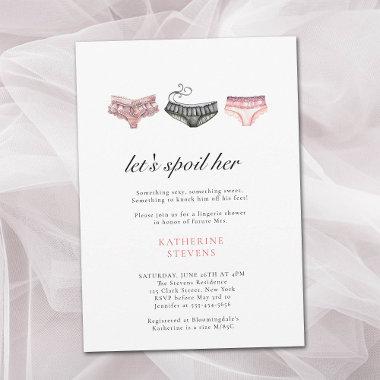 Lingerie Party Lets Spoil Her Pink Bridal Shower Invitations