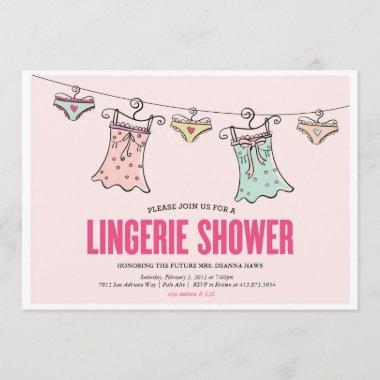 Lingerie Shower Bachelorette Party Wedding Shower Invitations