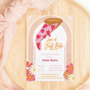 Love At First Bite Pizza Party Bridal Shower Invitations