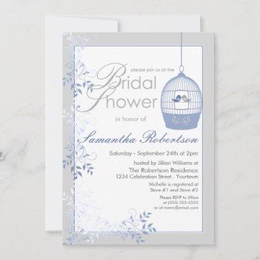 Love Birds Blue Bridal Shower Invitations