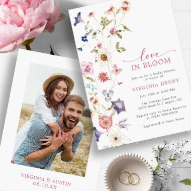 Love In Bloom Photo Bridal Shower Invitations