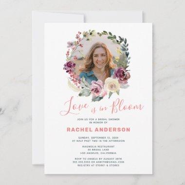Love is in Bloom Brides Photo Bridal Shower Invitations
