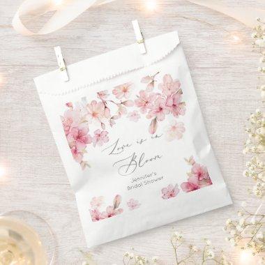 Love is in bloom cherry blossom bridal shower favor bag