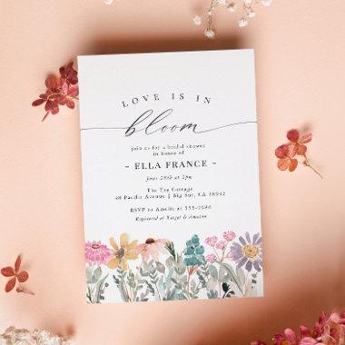 Love is in Bloom Wildflower Flower Bridal Shower Invitations