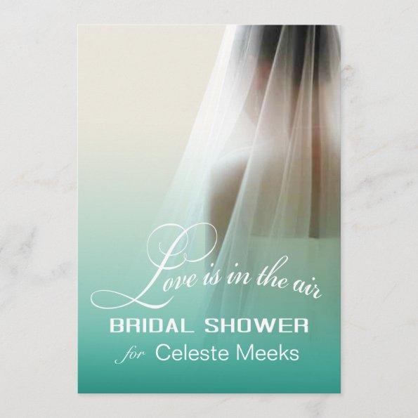 Love is in the Air Bridal Shower | mint ombre Invitations