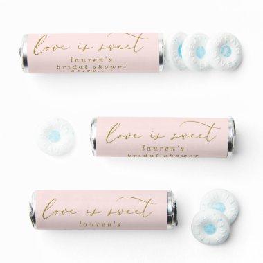Love is Sweet Blush & Gold Script Bridal Shower Breath Savers® Mints