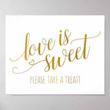 Love is Sweet Calligraphy Sign | Faux Gold Foil
