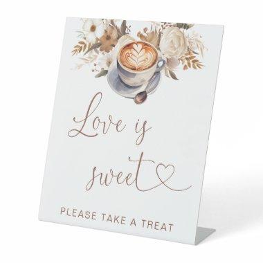 Love Is Sweet Coffee Bridal Shower Pedestal Sign