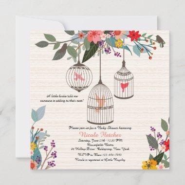 Lovely Birds & Flowers Invitations