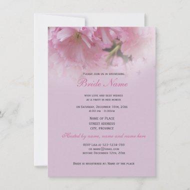 Lovely pink cherry blossom spring bridal shower Invitations