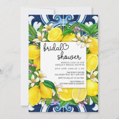 Lovely Script Heart | Lemon | Bridal Shower Invitations