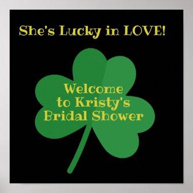 Lucky in Love Irish Themed Bridal Shower Welcome Poster