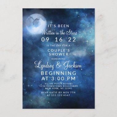 Lunar Sky Full Moon Stars Couple's Wedding Shower Invitations