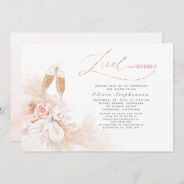 Lunch and Bubbly Bridal Shower Pampas Grass Invitations