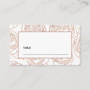 LUXE ELEGANT BLUSH PINK ROSE GOLD FLORAL WEDDING PLACE Invitations