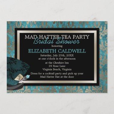 Mad Hatter Alice in Wonderland Bridal Shower Invitations