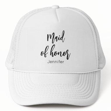 Maid of Honor Wedding Black White Trucker Hat