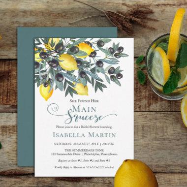Main Squeeze Lemons | Black Olives Bridal Shower Invitations