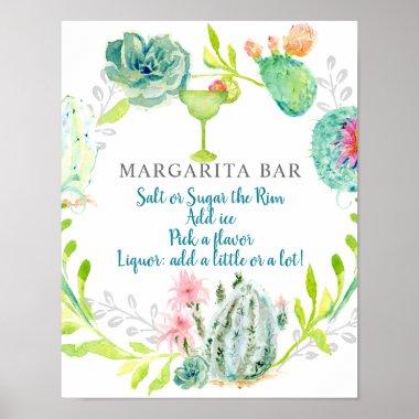 Margarita Bar Sign Bridal Shower Desert Cactus