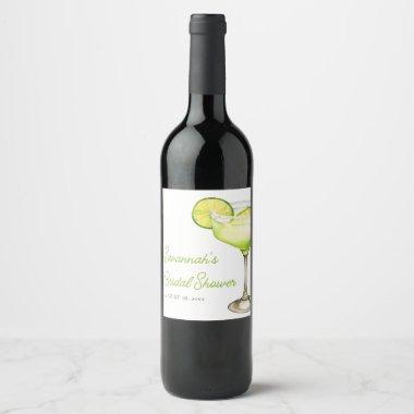 Margs & Matrimony Lime Cocktail Bridal Shower Wine Label