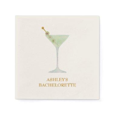 Martini Cocktail Wedding Shower or Bachelorette Napkins