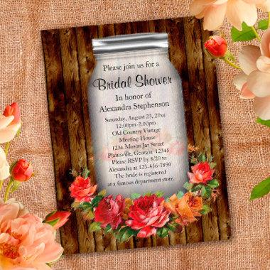 Mason Jar Flower Wreath Bridal Shower Invitation PostInvitations