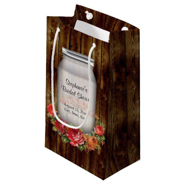 Mason Jar Flower Wreath Bridal Shower Small Gift Bag