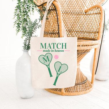 Match Made in Heaven Tennis Bachelorette Bride Tote Bag
