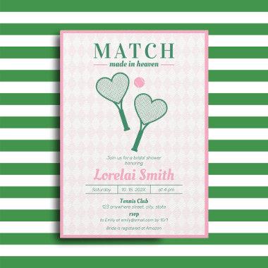 Match made in Heaven Tennis Club Bridal Shower Invitations