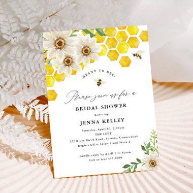 Meant to Bee, Honey Bee and Daisies Bridal Shower Invitations