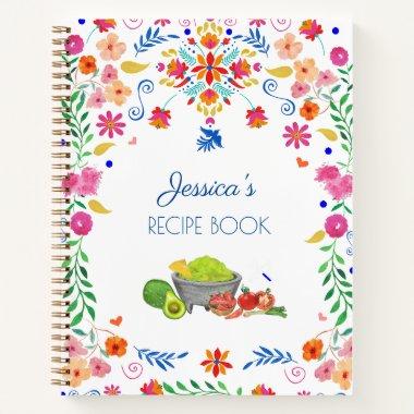 Mexican floral art Name Kitchen Gift Recipe Book