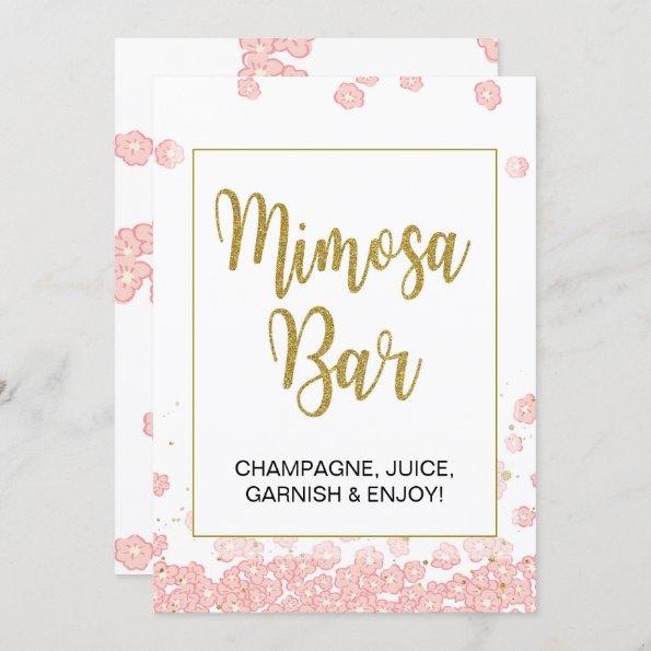Mimosa Bar Sign | Pink and Gold Bridal Shower Invitations