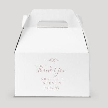 Minimal Leaf | Blush Pink Thank You Wedding Favor Boxes