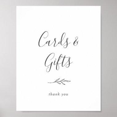 Minimal Leaf | Dark Gray Invitations and Gifts Sign