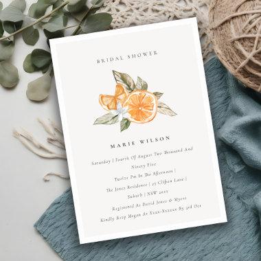 Minimal Orange Botanical Bridal Shower Invite