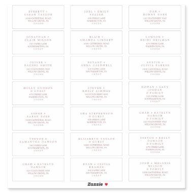 Minimal Rose Gold Typography Guest Address Labels