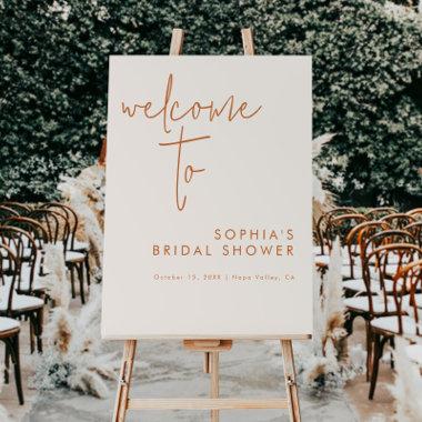 Minimalist Beige Bridal Shower Welcome Sign