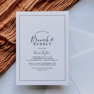 Minimalist Brunch and Bubbly Bridal Shower Invitations