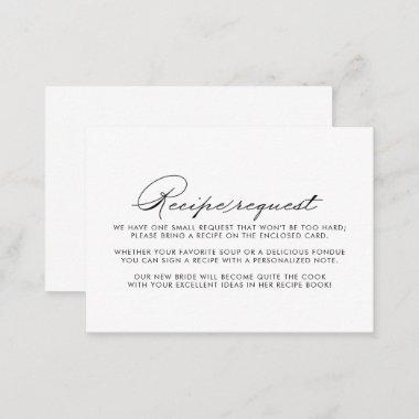 Minimalist Calligraphy Wedding Recipe Request Enclosure Invitations