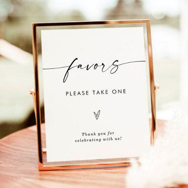 Minimalist Favors Sign, Modern Wedding Favors Sign