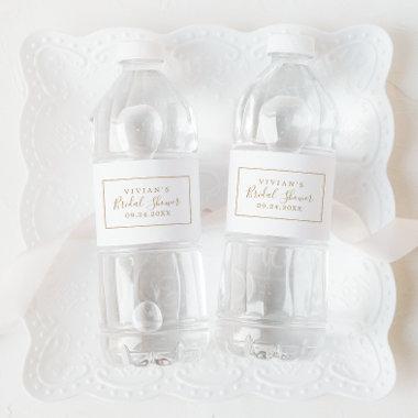 Minimalist Gold Bridal Shower Water Bottle Label